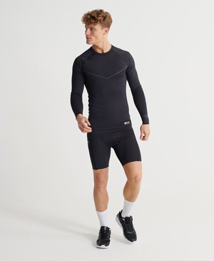 Superdry Training Compression Hosszú Ujjú Férfi Pólók Fekete | FCJSY7016